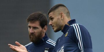 Así se entrenan Messi e Icardi con la mente puesta en Uruguay