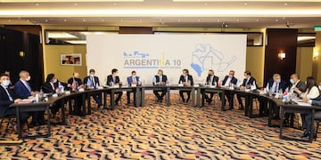 El presidente Alberto Fernández se reunió con gobernadores del Norte Grande en La Rioja. (Presidencia)