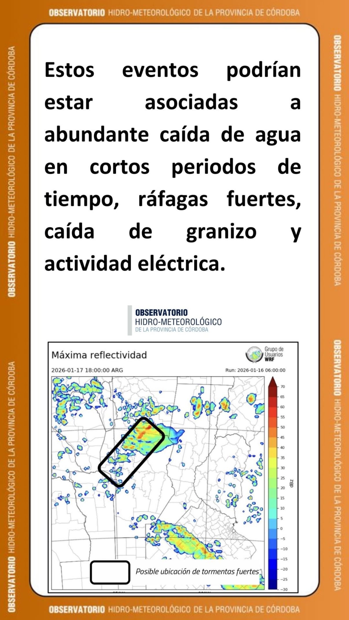 La advertencia del OHMC para esta jornada en la ciudad de Córdoba y alrededores.