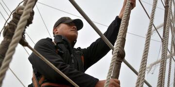 Cabo segundo Franco Chapor, de Jujuy, en la fragata ARA “Libertad”\u002E