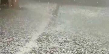 Granizo y lluvia en Punilla\u002E (Foto: captura / video)\u002E