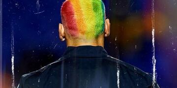 El rosarino estrenó el look frente a Atlético San Luis\u002E (@nahuelguzman111)