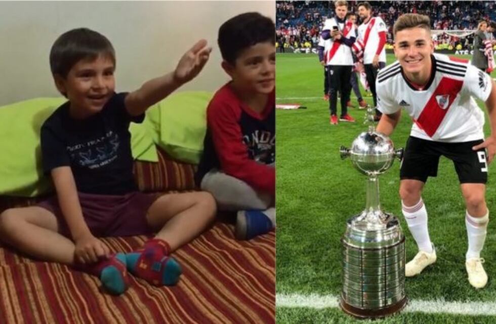 La tierna reacción de un nene cordobés que recibió el saludo Julián Álvarez, de River Plate