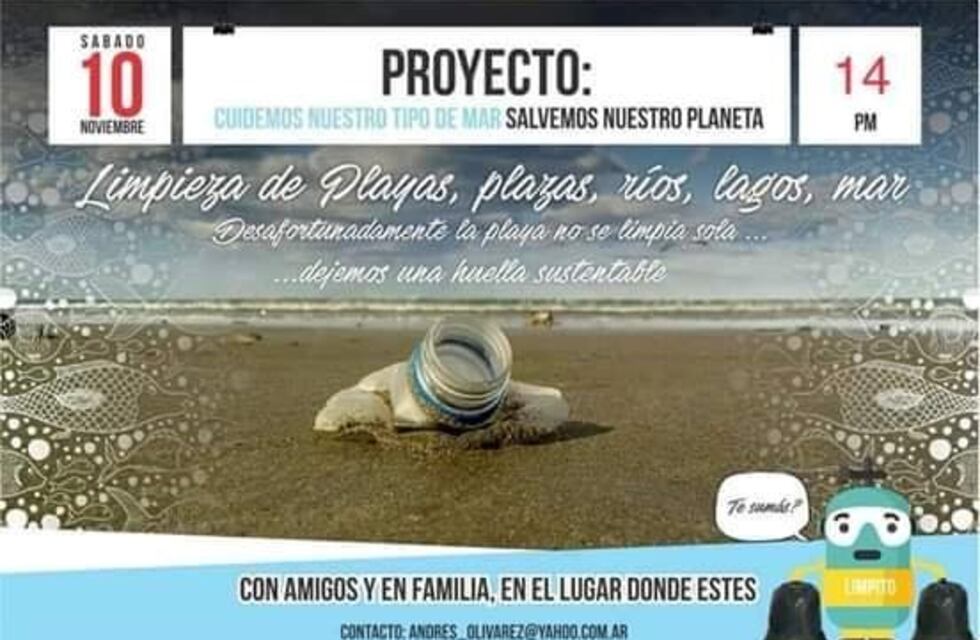 Hoy se realizará una limpieza de playas en Comodoro y Rada Tilly