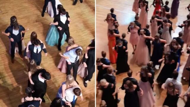 "Espalda con espalda": así bailan durante una fiesta de egresados