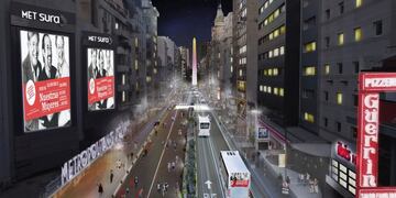 Así quedará la Avenida Corrientes de noche\u002E (Prensa BA)