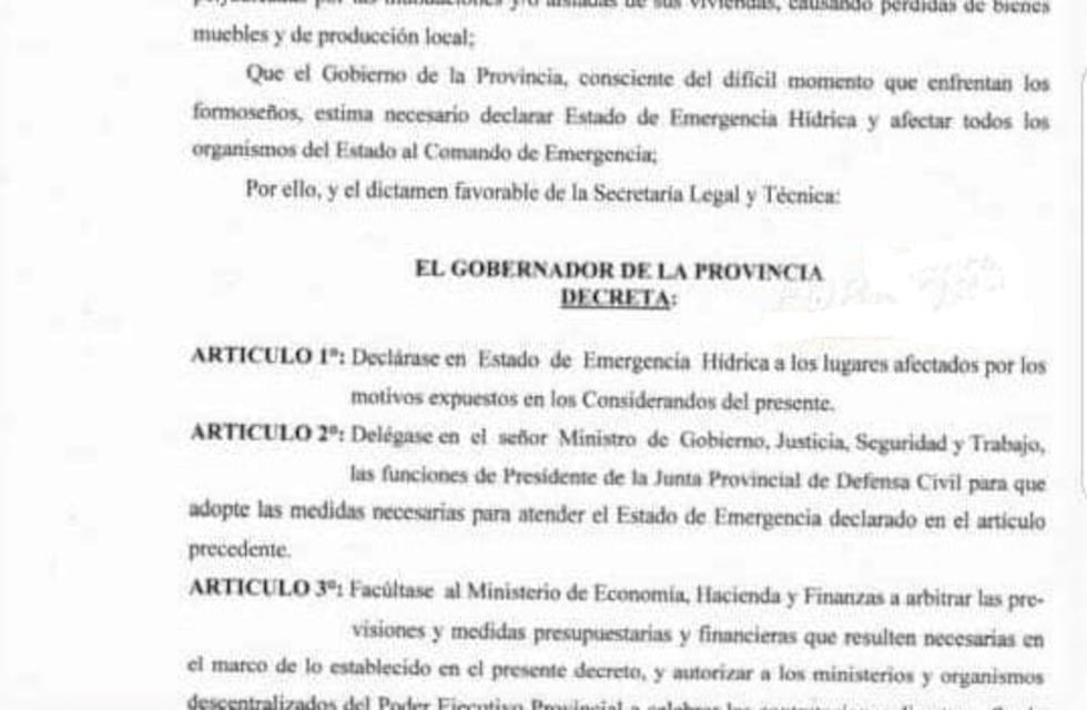El gobierno de la provincia decretó la emergencia hídrica en zonas afectadas por la crecida del Río Paraguay
