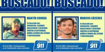 Correa y Cáceres aún son buscados por la Policía del Chaco\u002E (Prensa Policía del Chaco)