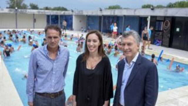 DYN11, BUENOS AIRES 13/01/2017, LA GOBERNADORA DE LA PROVINCIA DE BUENOS AIRES, MARu00cdA EUGENIA VIDAL, ACOMPAu00d1u00d3 ESTA MAu00d1ANA AL PRESIDENTE DE LA NACIu00d3N, MAURICIO MACRI, EN UNA VISITA A LA COLONIA DE VERANO MUNICIPAL DEL PARTIDO BONAERENSE DE SAN MARTu00cdN. FOTO