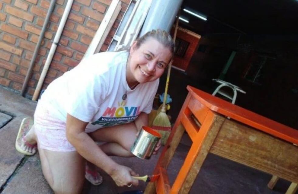 La ministra de Educación y docentes pintaron aulas en el feriado