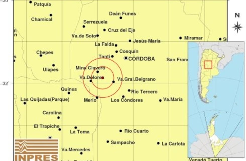 Temblor en Córdoba, con epicentro en Traslasierra