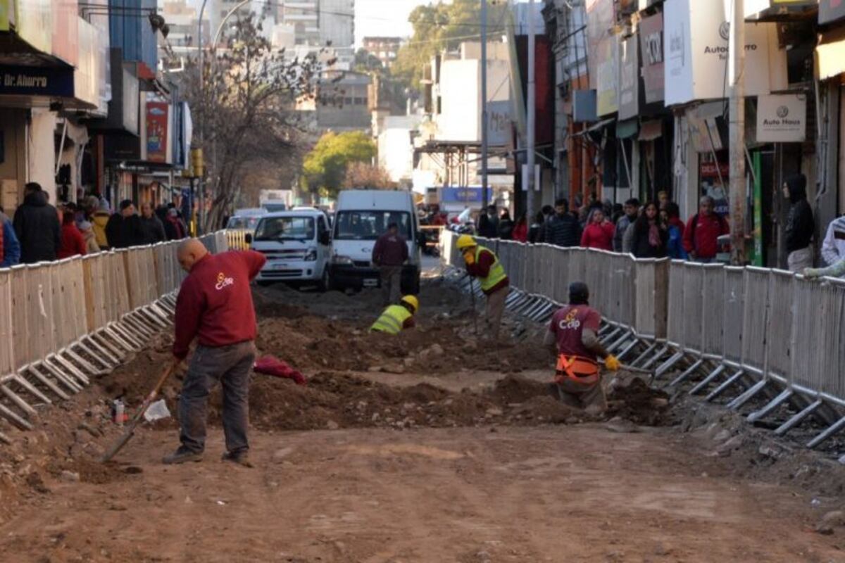 Obras en calle San Martín
