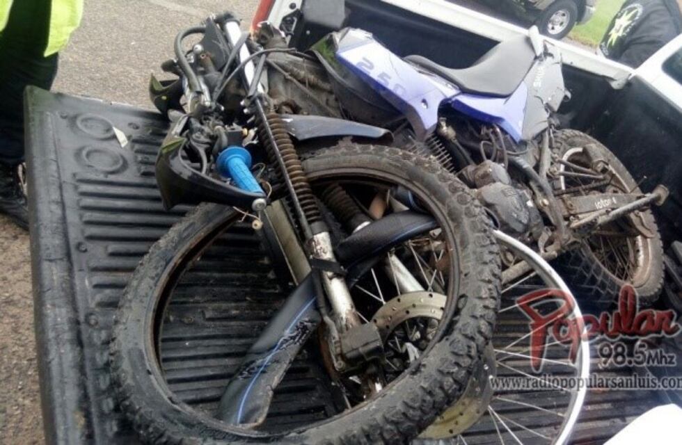 Tuvo un accidente en una moto que era robada