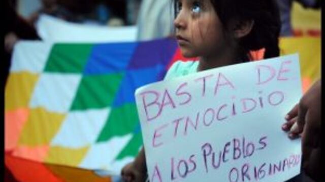Acto contra la represiu00f3n sufrida por los pueblos originarios.