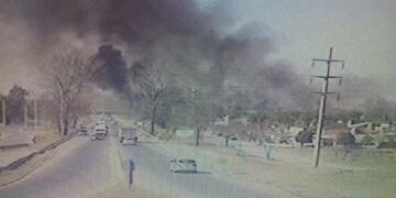 Incendio en Villa Allende (Foto: Diario Sierras)