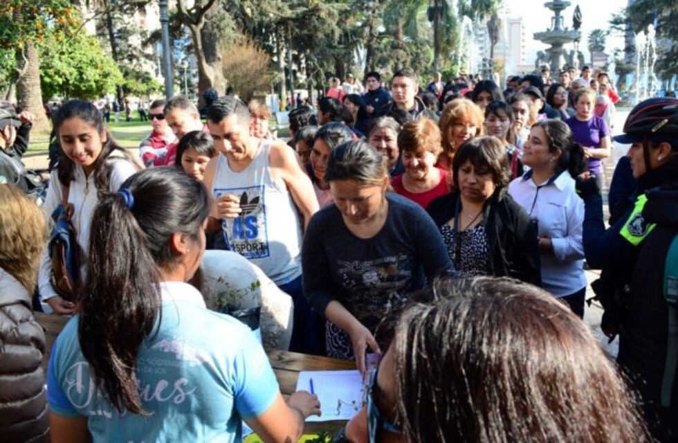 Jujeños hicieron larga fila para recibir árboles de regalo