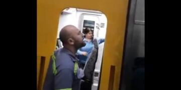 (Foto:Captura) Tensión en el subte antes de la marcha del millon