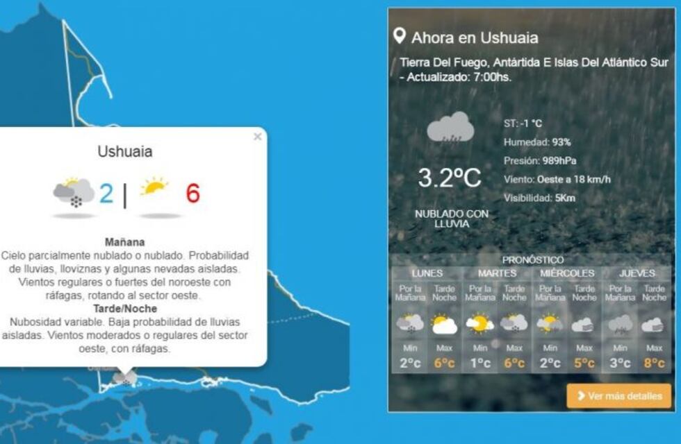 El clima en la ciudad más Austral