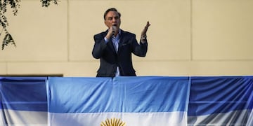 Miguel Angel Pichetto, running mate of Argentina's President Mauricio Macri, speaks at a campaign rally in Buenos Aires, Argentina, September 28, 2019\u002E REUTERS/Agustin Marcarian