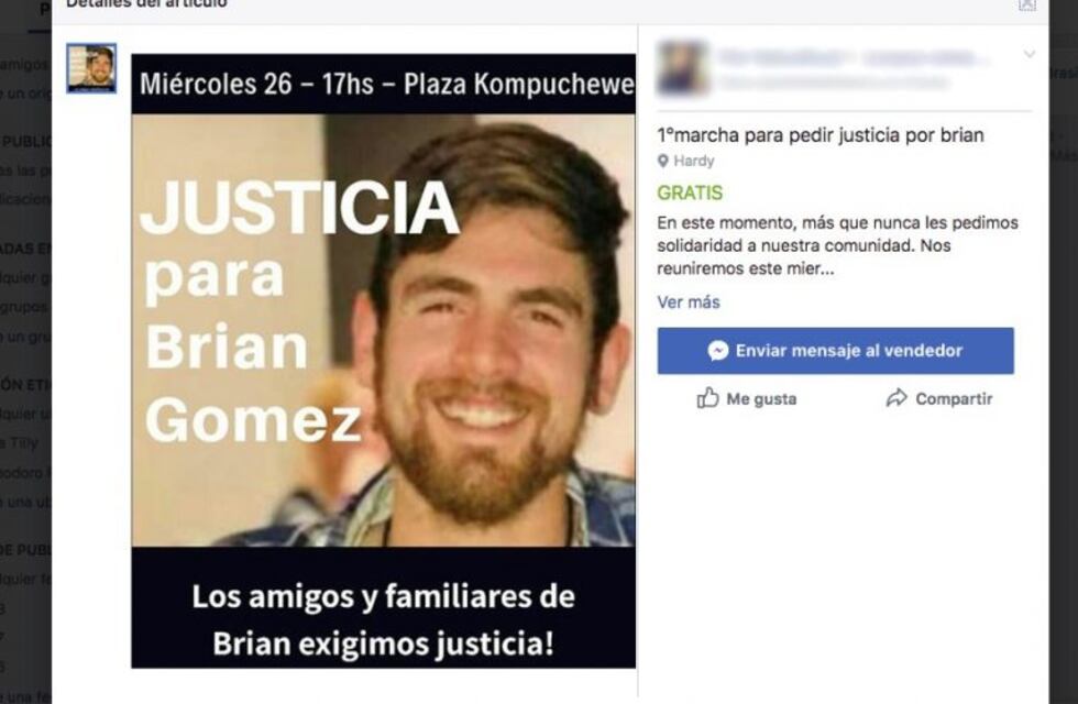 Concentración por pedido de justicia por la muerte de Brian Gómez