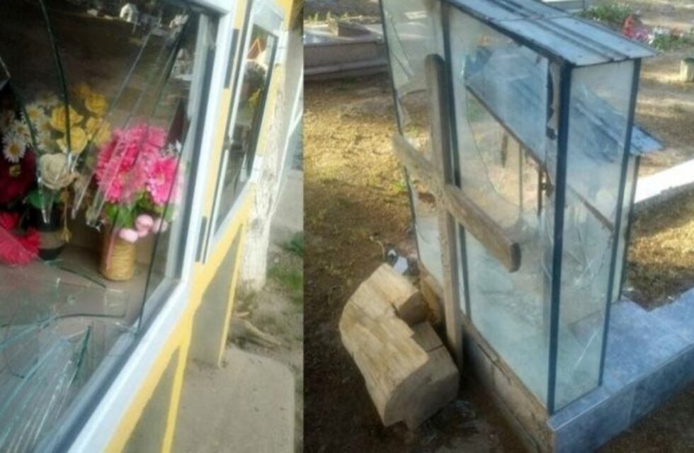 Una madre y su hijo destrozaron 40 nichos en el cementerio de Centenario