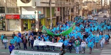 Los recolectores se sumaron a la protesta en caravana desde Avenida Pellegrini\u002E (Sindicato de Recolectores de Residuos)