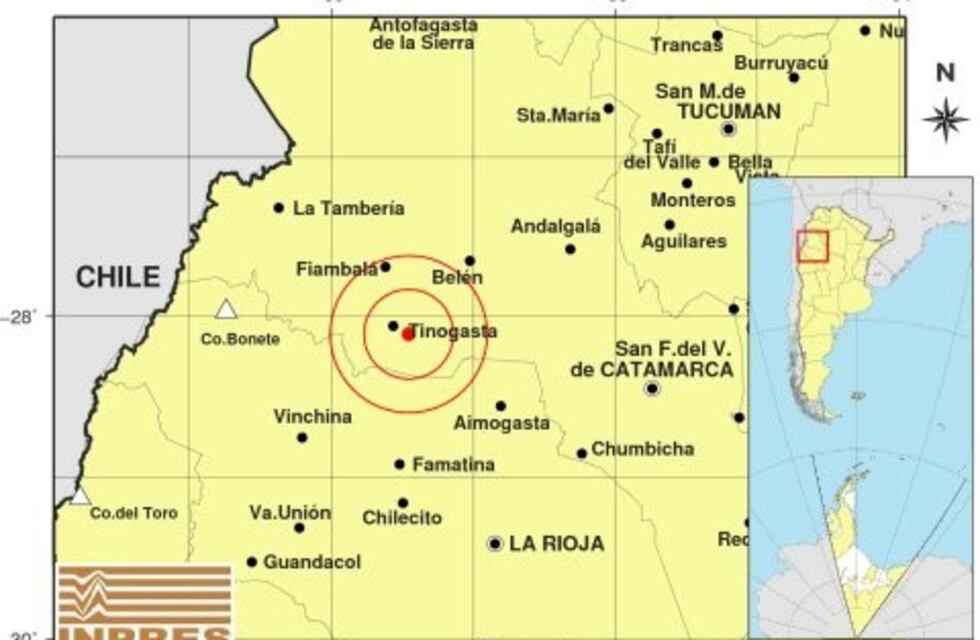 Fuerte sismo se percibió hoy en Tinogasta