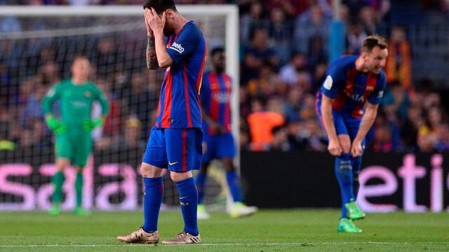 Barcelona's Argentinian forward Lionel Messi gestures during the Spanish league football match FC Barcelona vs SD Eibar at the Camp Nou stadium in Barcelona on May 21, 2017. / AFP PHOTO / Josep LAGO espau00f1a lionel messi campeonato torneo liga espau00f1ola espau00f1ol futbol futbolistas partido barcelona SD Eibar