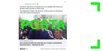 Es verdadero que una mujer fue detenida en Azul por insultar a Macri