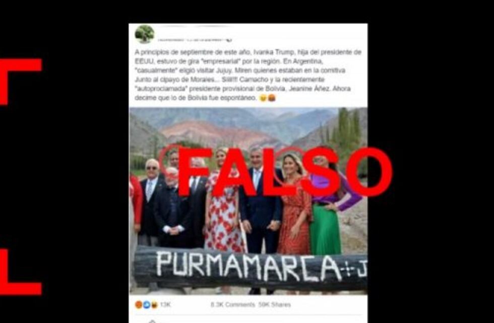 Son falsos los posteos que afirman que Camacho y la presidenta interina de Bolivia posaron junto al gobernador de Jujuy en una foto