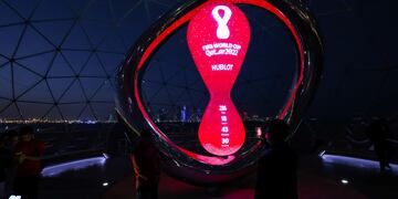 El logo de la Copa del Mundo en Qatar. Foto: AP.