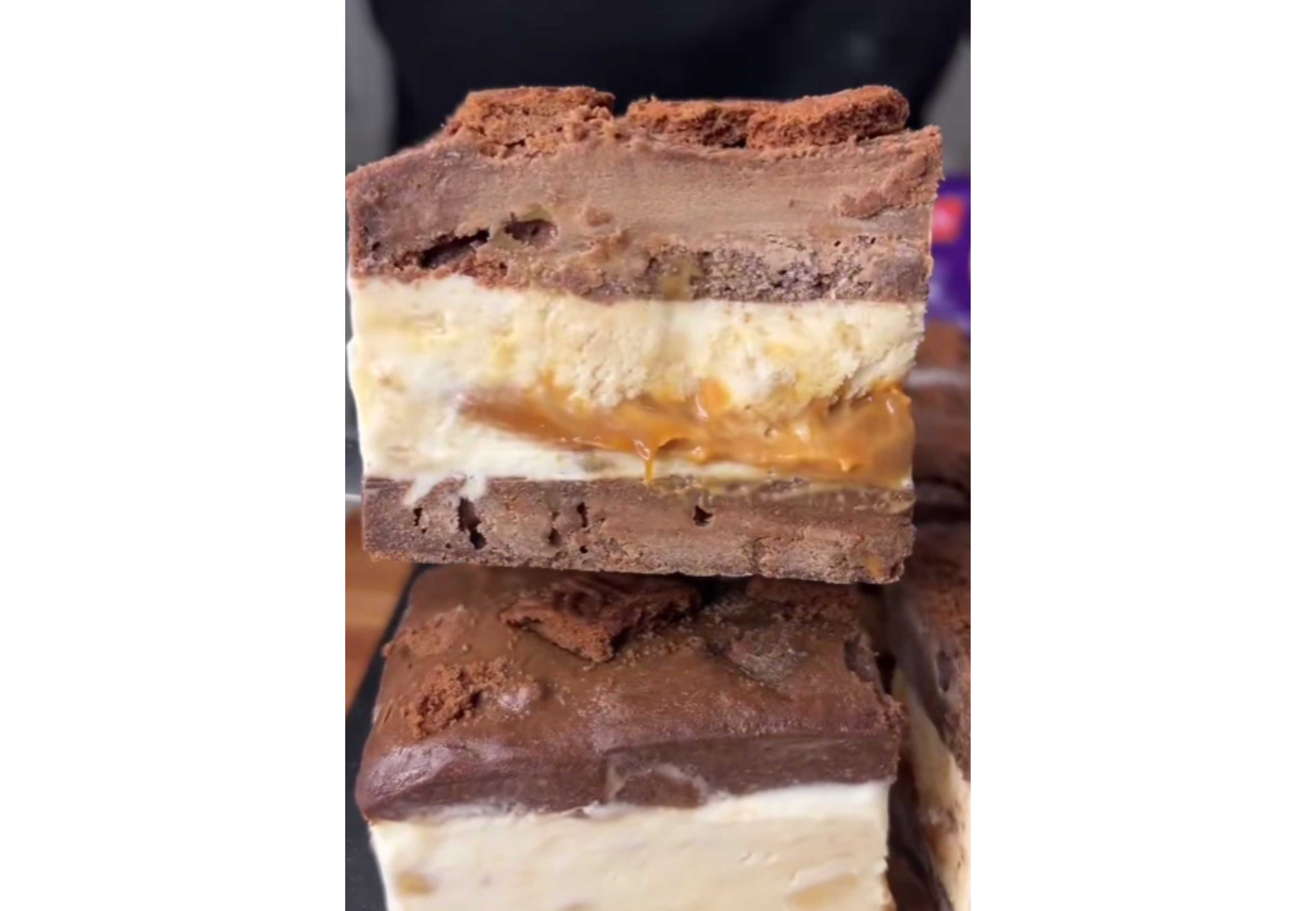 Así queda la torta helada.