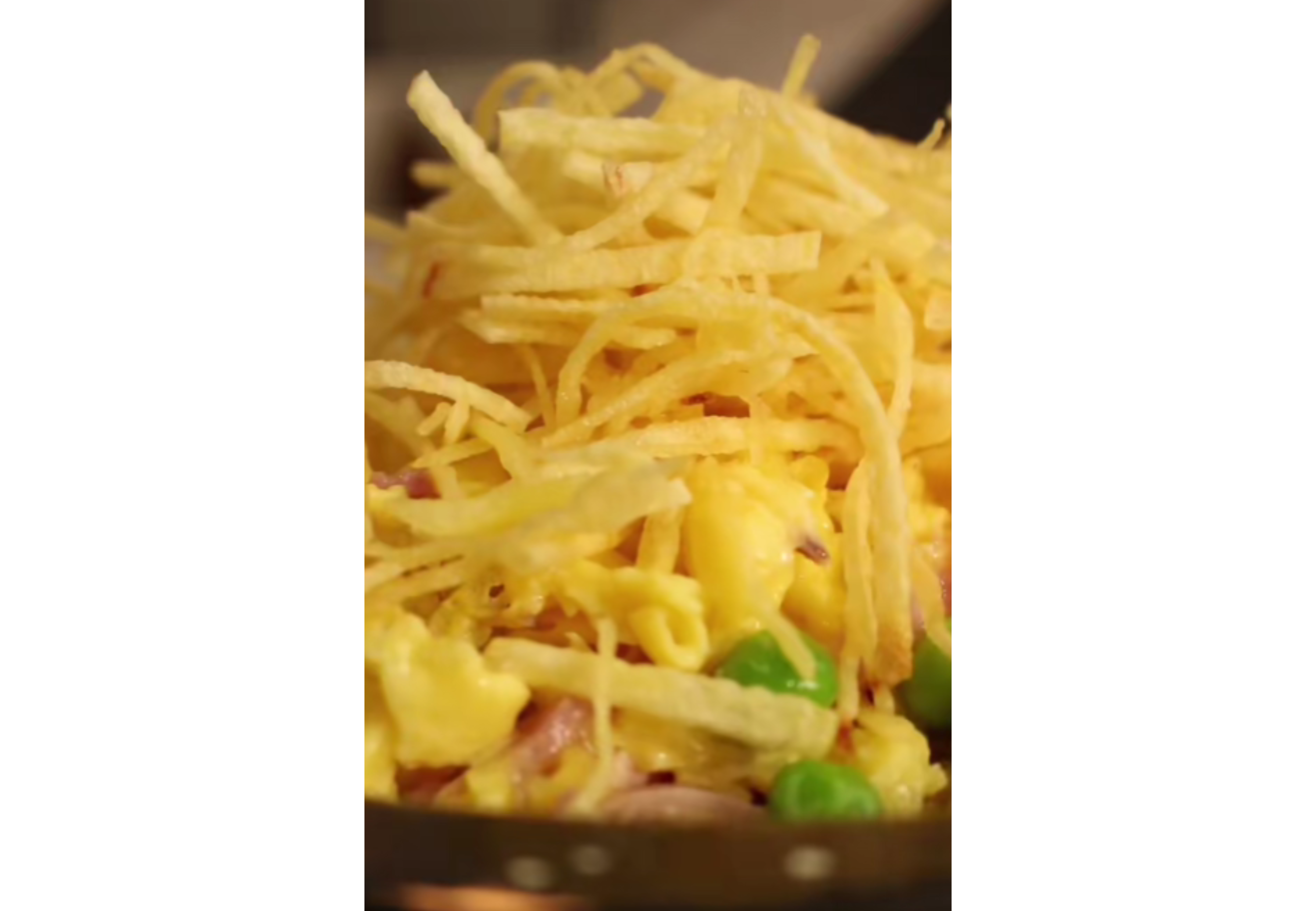 Así queda el revuelto de gramajo.