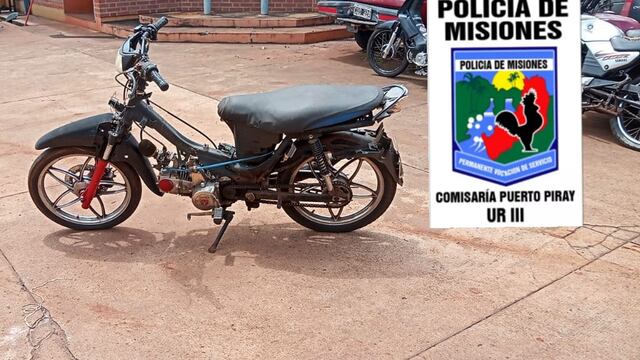 Secuestran una motocicleta adulterada en Puerto Piray.