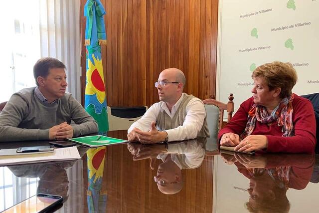 Carlos Bevilacqua (intendente de Villarino), Daniel Medina y Liliana García (concejales de Bien Común).
