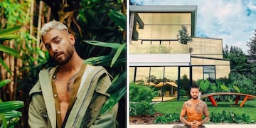Vista panorámica, una extraña escultura y la remera que Messi le regaló: así es la lujosa mansión de Maluma en Medellín.