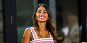 Antonela Roccuzzo y un compañero de viajes muy tierno.