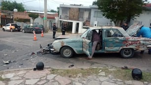 Violento choque en Carlos Paz: un motociclista sufrió una fractura expuesta. Gentileza: Carlos Paz Vivo