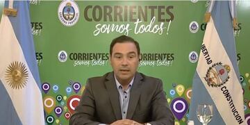 Gustavo Valdés en videoconferencia con Alberto Fernández en el anuncio de obras para la Capital\u002E