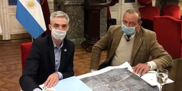 Carlos Sánchez con el Ministro de Transporte Mario Meoni