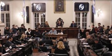 Cámara de Diputados de Corrientes durante la aprobación de la Ley Justina\u002E