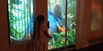 Un parque jurásico en el patio (Foto: captura)