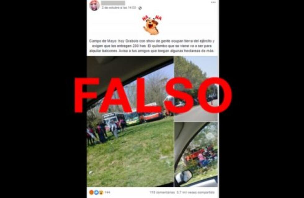 Es falso que Grabois protestó en Campo de Mayo para pedir por la expropiación de tierras