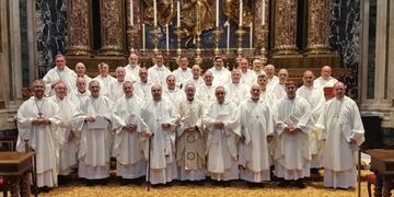 Visita ad limina de los obispos del NEA entre los que están Marcelo Martorell, Juan Rubén Martínez y Damián Bitar, de Iguazú, Posadas y Oberá respectivamente\u002E