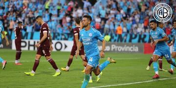 Sacrificio y también gol\u002E El volante tiene contrato por dos años más con Belgrano\u002E