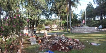 Comenzaron las tareas de reparación de la Plaza San Martín en San Pedro\u002E