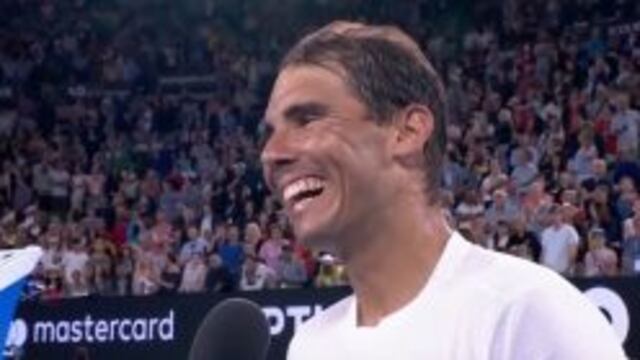 El momento incu00f3modo que viviu00f3 Rafa Nadal cuando le consultaron por su novia en el Australian Open.