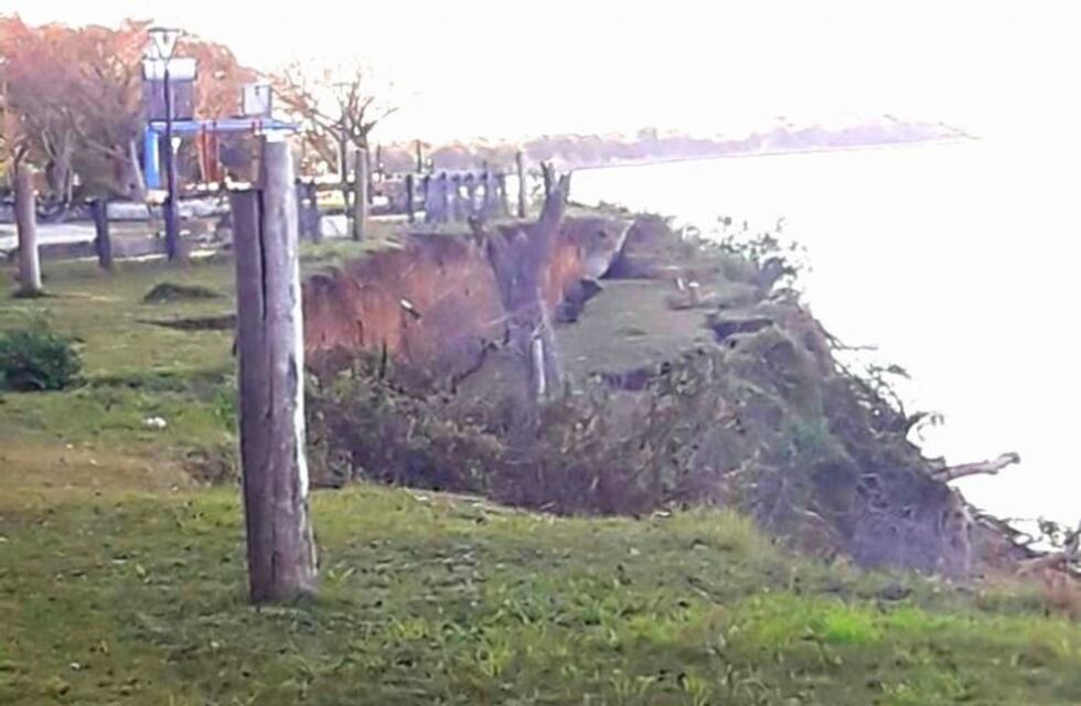 Preocupación en Gaboto tras ceder gran parte de la barranca