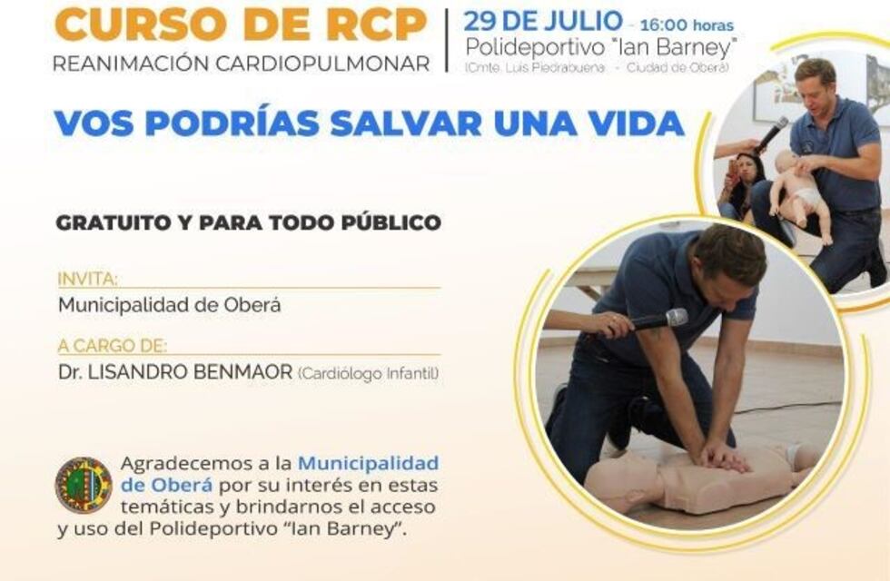 Lisandro Benmaor dará en Oberá un curso de RCP
