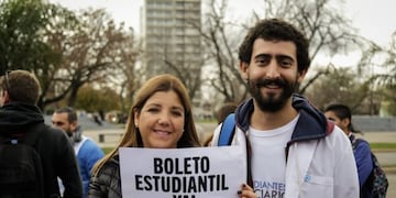 Marcha en el centro de La Plata por el boleto estudiantil